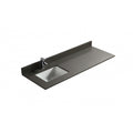 Gris pur 60", Dessus de vanité en quartz avec lavabo en porcelaine sous-plan