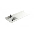 Blanc pur 60", Dessus de vanité en quartz avec lavabo en porcelaine sous-plan