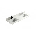 Blanc pur 60", Dessus de vanité en quartz avec 2 lavabos en porcelaine sous-plan