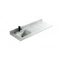 Carrara blanc 60", Dessus de vanité en marbre avec lavabo en porcelaine sous-plan