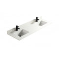 Blanc pur 72", Dessus de vanité en quartz avec 2 lavabos en porcelaine sous-plan