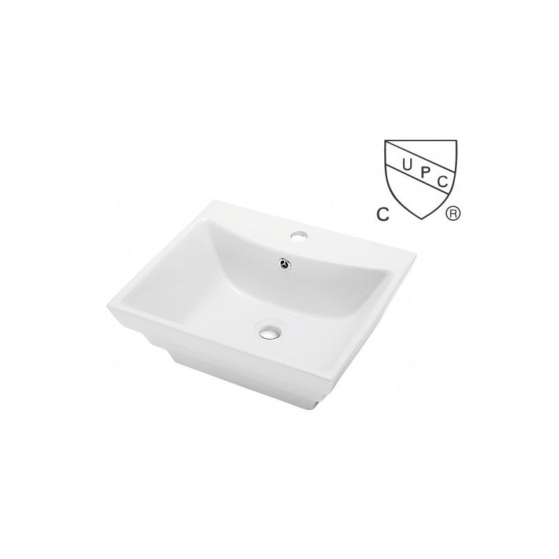 Bora, Lavabo en porcelaine semi encastré