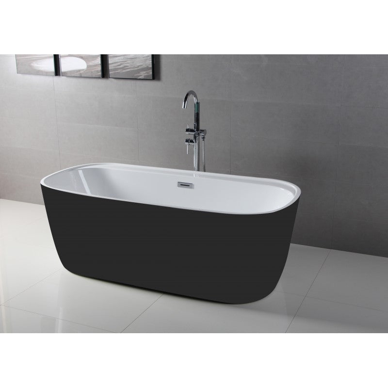 Bain autoportant 67 noir et blanc lustré – Volos