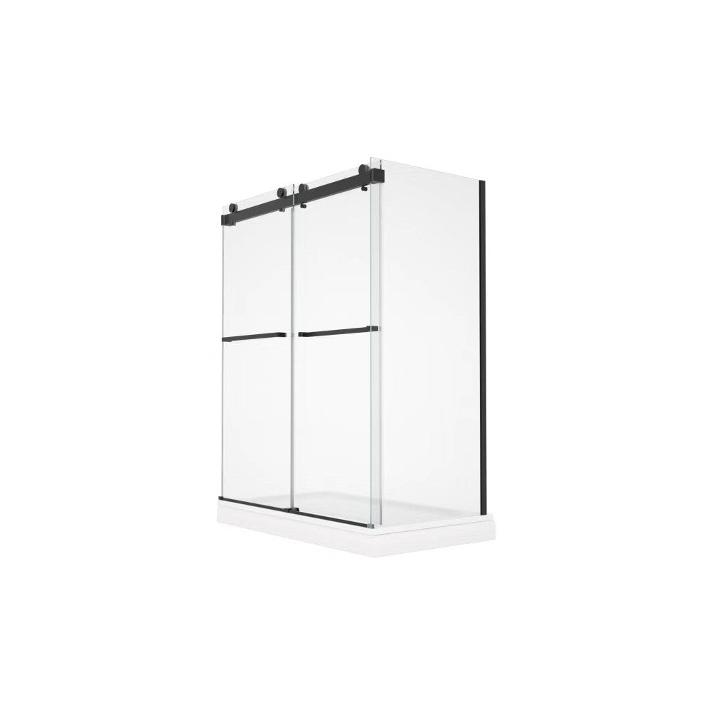 Waka, Porte de douche noire - Grandeur: 48''