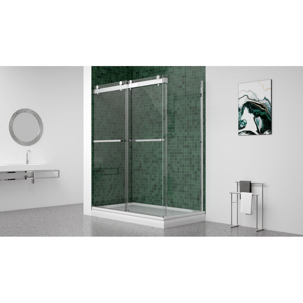 Waka, Porte de douche chrome - Grandeur: 48''