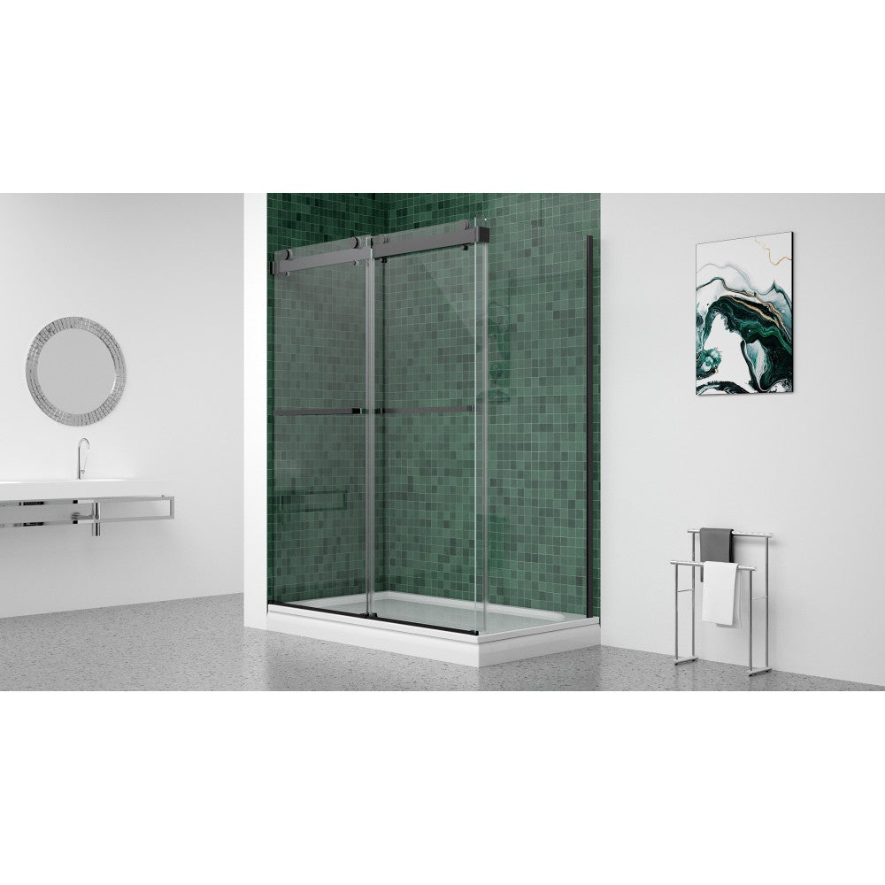 Waka, Porte de douche noire - Grandeur: 60''