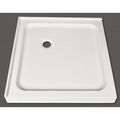 Base Hygie 36x36" 2 brides, Drain décentré