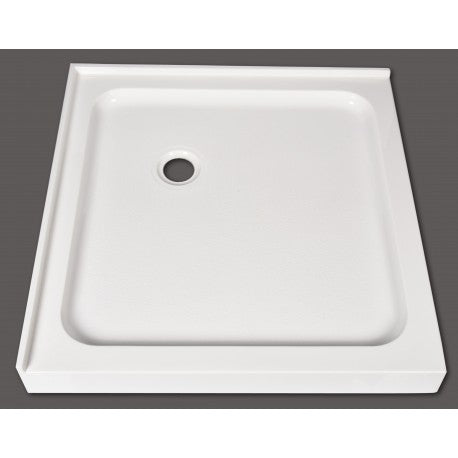 Base Hygie 36x36" 2 brides, Drain décentré