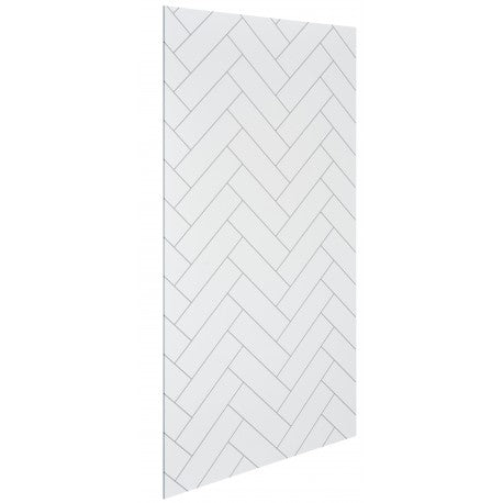 Mur de douche en PVC couleur White Herringbone