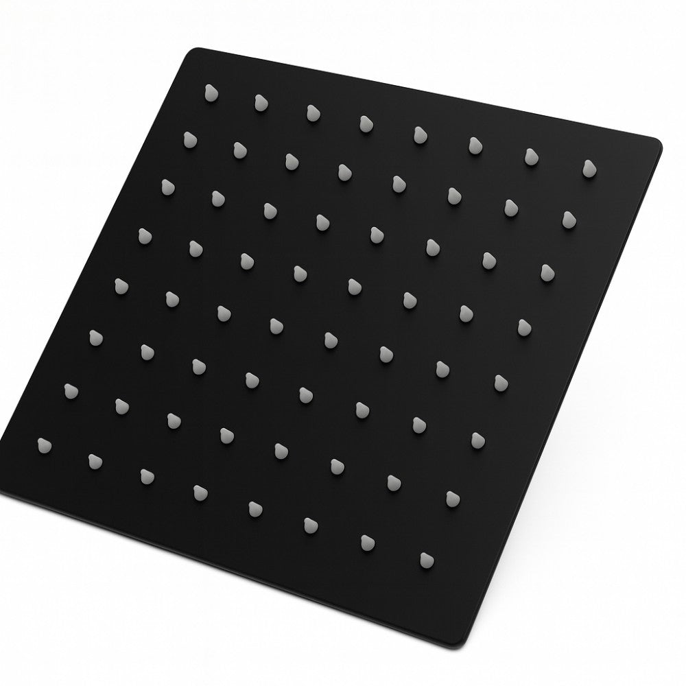 Tête de douche carrée noir mat