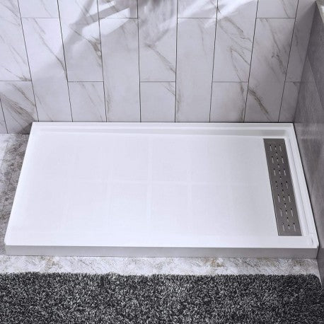 Xénon 48×36”, Base de douche en SMC, drain à gauche